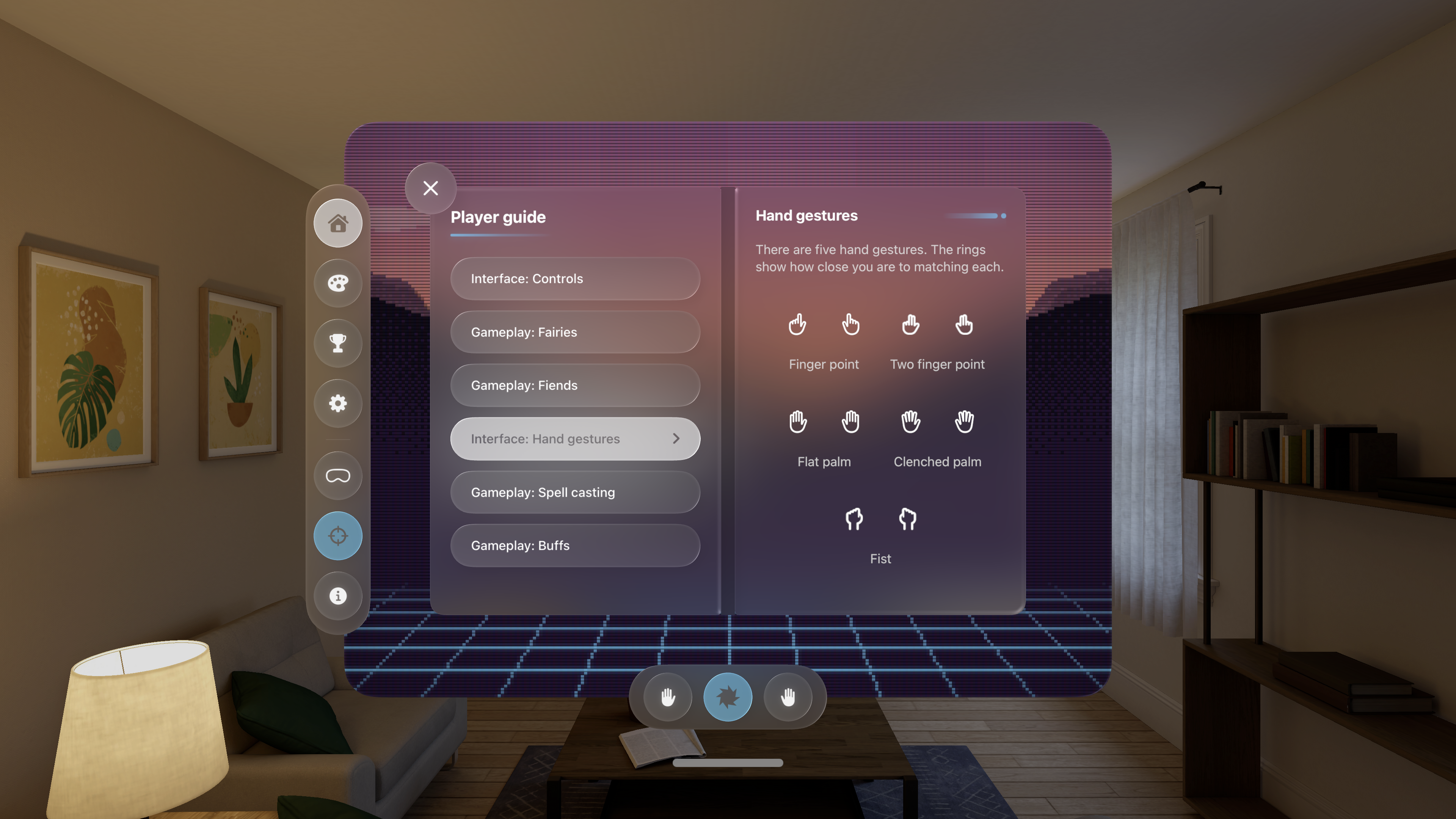 Player guide - Hand gestures